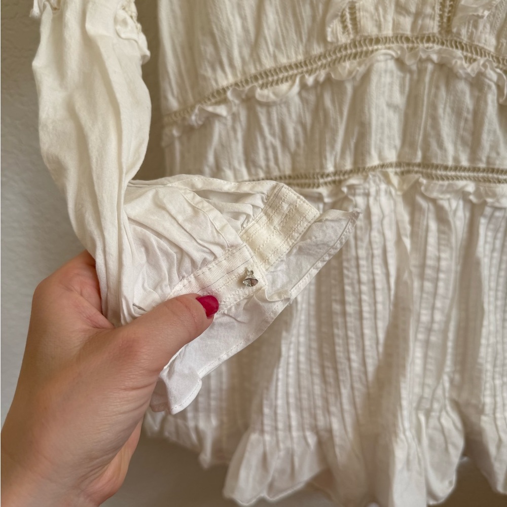 For Love And Lemons Ziggy Pintuck White Mini Dress Size L - Picture 4 of 8